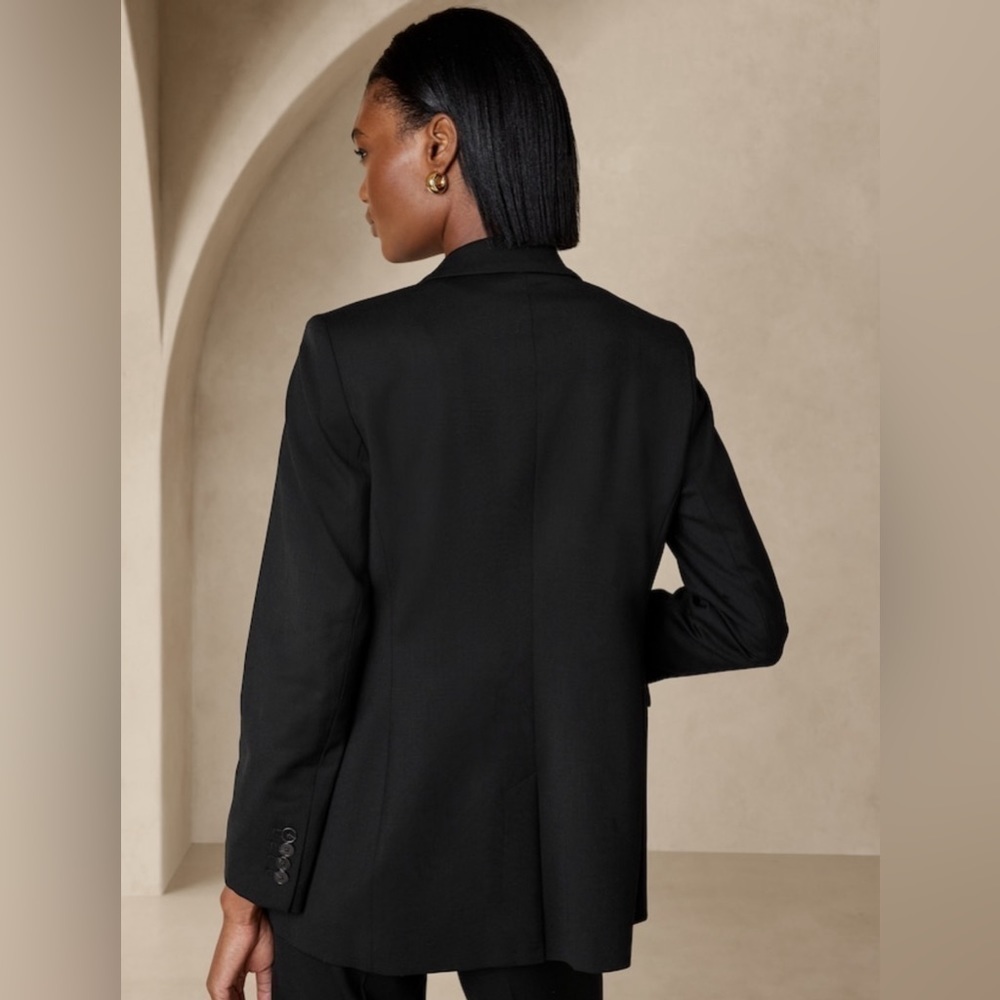 NWT! Banana Republic Black Siena Italian Wool Blazer - Multiple Sizes 🩷 #444943 - Picture 9 of 16